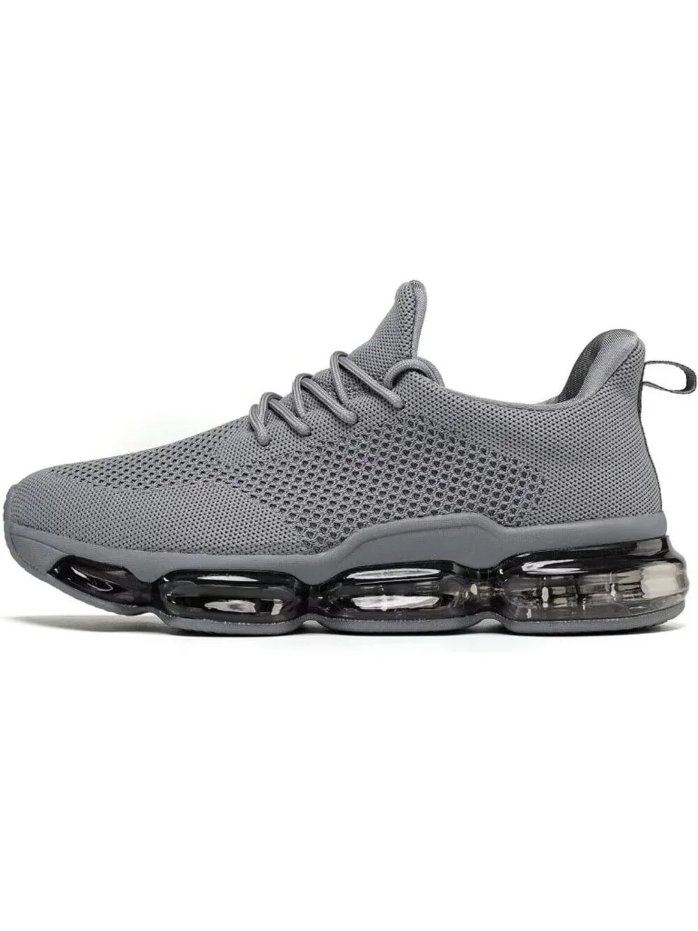 Men's Grey Walking Shoes Casual Fashion Silp On Tennis Running Sneakers Comfort